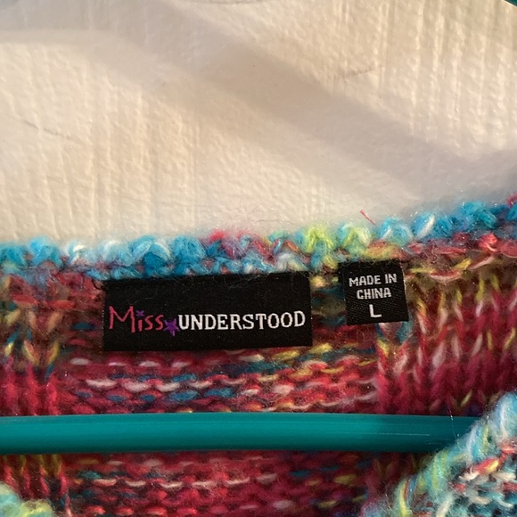 Girls multi-color Knit sweater dress/tunic. large - Picture 4 of 6